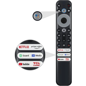 Replacement Google Voice Remote Control for TCL Android TV Mini-LED QLED 4K UHD Smart TV with 6 Shortcut Buttons Netflix, Prime Video, YouTube, Guard, Media and TCL Channel