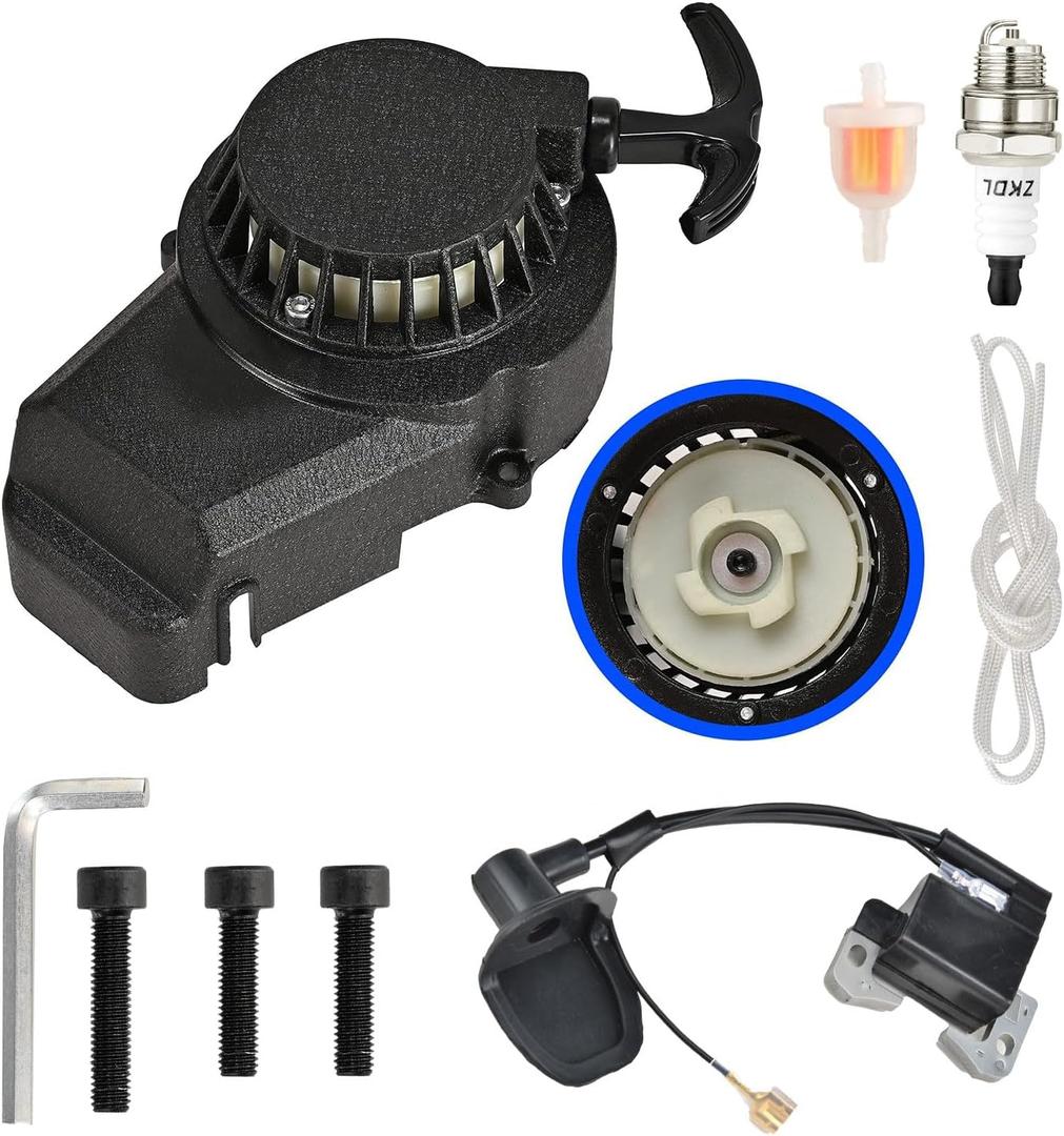 Black Aluminum Pull Starter Recoil Starter for 2 Stroke Engine 47cc 49cc Pocket Bike Mini ATV Dirt Bike