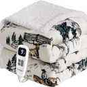 Heated Blanket Throw Electric Blanket  Fast Heating Blanket with 10 Heat Settings & 10 Hours Auto Off, Cozy Soft Fleece Sherpa, Washable, Warm Gifts for Grandma (Throw 50" x 60", 10 - Farms Print)