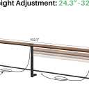 Kitstorack 102.3" Extra Long Behind Couch Table, Adjustable Height Narrow Console Table with 2 Power Strips, Split Design for Separate Wall Use, Anti-Scratch Tip, Rustic Brown for Living Room