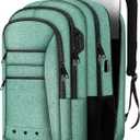 Extra Large Laptop Backpack, Computer Backpack for Women & Men, Carry On Backpacks with Large Capacity, Water Resistant Work Laptop Backpack BookBag, Gifts for Him and Her, Green