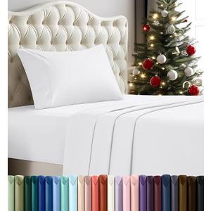 Utopia Bedding Twin Sheet Set 4 Piece Bed Sheets for Twin Size Bed, Hotel Luxury, Extra Soft, Cooling Bed Sheets - Wrinkle, and Fade Resistant (White)