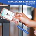 2 x Retro Rainbow Id Badge Holder with Lanyard,Retractable Badge Holders Reels,Breakaway Lanyards for ID Badges,Cute Fashion Key Chain Keychains,Badge Clips for School Office