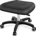 TASALON Multi-Use Footrest Stool Adjustable Height with 360 Rolling Lockable Wheels,Rest Ottoman,Office Footrests,Video Game Stool for Gaming for Home Office- Black