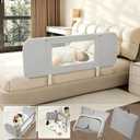 Portable Baby Bed Rail for Toddlers, Foldable Variable Shaped Travel Bed Guard Rails with 3 Angles Lock for Trip, No-Install Bed Bumper for Kids, Fits for Twin/Full/Queen/King Size, 47in