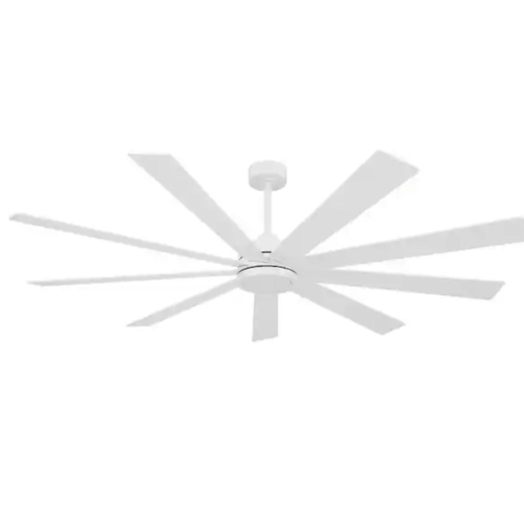 65 in. (5.4 ft. ) Indoor Ceiling Fan Without Light, 8-Plywood Blades, White
