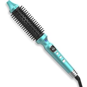 1 1/4 Inch Thermal Brush Negative Ion Heated Round Brush Dual Voltage 12 Temperature Settings Curling Hairbrush for Bangs Medium Shoulder Hair (1.25 Inch Barrel 1.85 Inch Bristles)