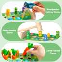 6-IN-1 Wooden Montessori Toys for 1 Year Old, Mole-Tapping Game | Play the Xylophone | Frog Clock | Carrot Harvest Game | Spinning Gear, Toddler Toys Aged 1-4, Baby Toy Gift for Early Learning