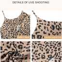 Fayenne Tank Top for Women Ruffle Spaghetti Strap Shirt Sexy Leopard Print Tops Sleeveless Summer Outfits (Black, XXL)