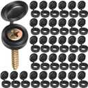 HNYYZL Plastic Hinged Screw Covers - 150 PCS Black, Flip Tops for Screw Heads, Snap Washer Caps (M)