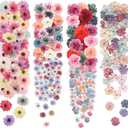 LELEE 240pcs Fake Flowers Heads Artificial Silk Flower for Crafts, Small Artificial Daisy Roses Faux Flowers Bulk for DIY Cake Wedding Party Home Garland Wreath Decoration (Colorful 1)