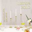 6Pcs Lemon Gold Candlestick Holders Set Fit 3/4" Tall Taper Candle Home Decorative Table Centerpieces for Family Dinning, Party Decoration