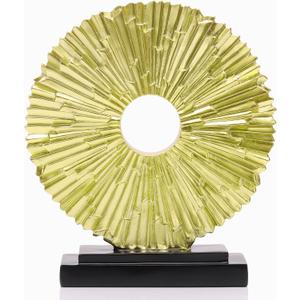 DOVDOV Gold Home Decor Sculpture, Unique Round line Statue, Modern Home Decor, Decorative Panel Statue Gold Decoration for Living Room TV Stand, Office, Bedroom, Dining Table Centerpiece.