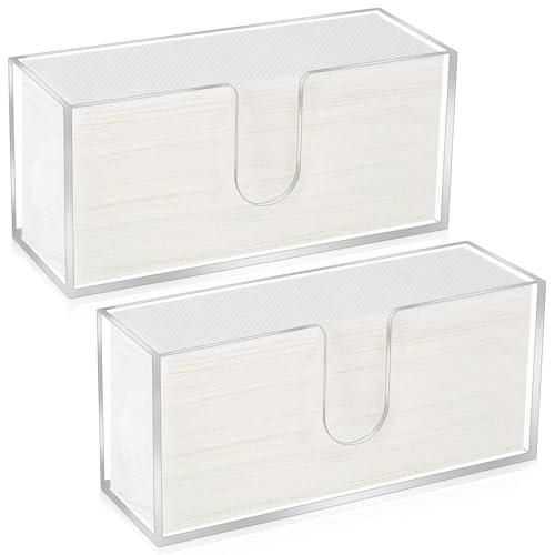 Whdiystella 2Pcs Acrylic Paper Towel Dispenser, Paper Towel Holder Countertop Clear Multi Trifold Napkin Holder, Suitable for Z-fold, C-fold or MultiFold Paper Towels for Bathroom, Toilet, Kitchen