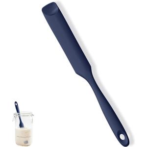 U-Taste Silicone Jar Spatula for Sourdough Starter: Long Skinny Food-Grade Jam Spreader, Sturdy Stirring Stick Bowl Scraper with Flexible Spoon Tip, Mixing Tool, Peanut Butter Knife (Midnight Blue)