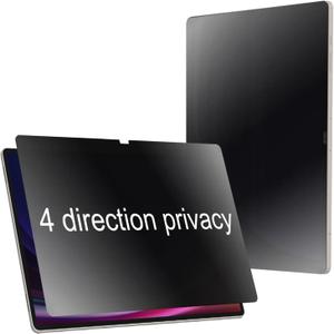 360 Degree Matte Privacy Screen Protector For Samsung Galaxy Tab S10 Plus /S9 Plus/Tab S8 Plus/Tab S9 FE Plus 2023/ Tab S7 FE 2021/Tab S7 Plus 2020 12.4 inch Anti-Glare Anti-Spy Soft Film