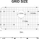 Kitchen Sink Grid and Sink Protectors, 26-1/16" x 14-1/16" Stainless Steel Material Sink Grate for Bottom of Kitchen Sink Rack Accessories with Rear Drain for Single Bowl Sinks, Scratch Prevention