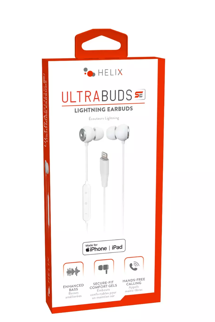 Helix Ultra Lightning Earbuds - White