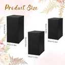 Zonon 3 Pcs Square Pedestal Stands for Party, Metal Display Stands Pillars for Wedding Bridal Ceremony Baby Shower Birthday Party Decorations, 29.5x13.4''(L), 23.6x11.8''(M), 19.7x10.2''(S)(Black)