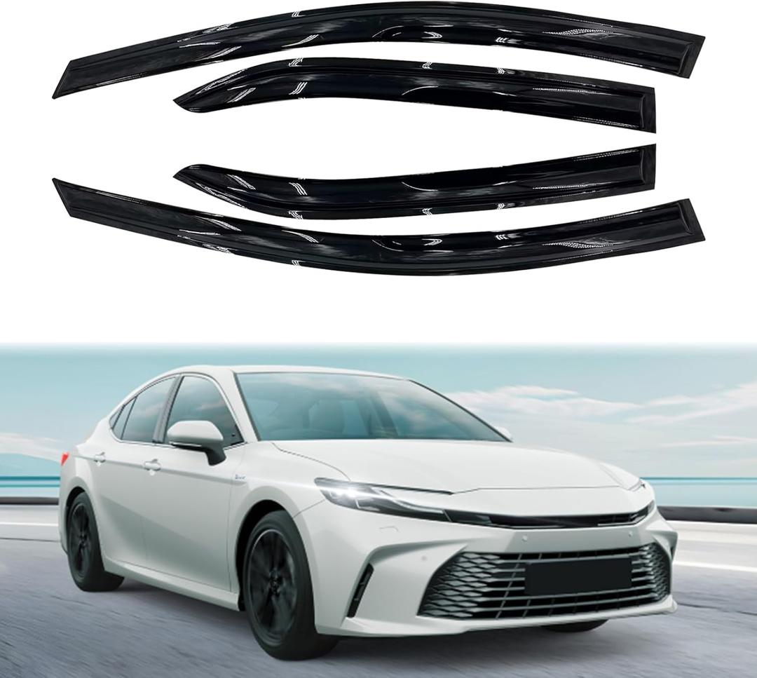 Tape-On Side Visor Deflectors - 4pcs Rain Guards for Toyota Camry (2018-2024) Window Visors Accessories