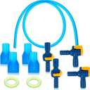 13 Pcs Bite Valve Replacement, Includes 6 Pcs Silicone Replacement Nozzle, 4 Straight and Angled Hose Connector, 2 Tube O Ring and Insulated Tube for Hydration Bladder Backpack Water Reservoir