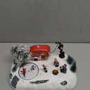 Animated Christmas Camper Village Building, Illuminated LED Light Christmas Village House Scene Holiday Collection Indoor Decorations for Table, Fireplace, and Shelf, Musical and Battery Operated