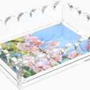 LUGUNU Scalloped Acrylic Tray with Magnetic Mat  Customizable for Photos, Artwork, or Messages, 5x7in, Non-Slip Base, Thick Transparent Acrylic Tray for Home Decor, Office, Gift for Women
