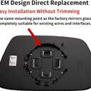 Driver Side Mirror Replacement for 2005 2006 2007 2008 2009 2010 Jeep Grand Cherokee Mirrors Glass - Convex Mirror Glass, Left Side Rear View Mirror with Heated (5142875AA)