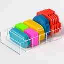 Expandable Lid Storage Organizer: Kitchen Food Container Lids Organizer for Cabinet - Acrylic Extra Large 10-18" Food Storage Container Holder for Cabinets Cupboards Pantry Drawer