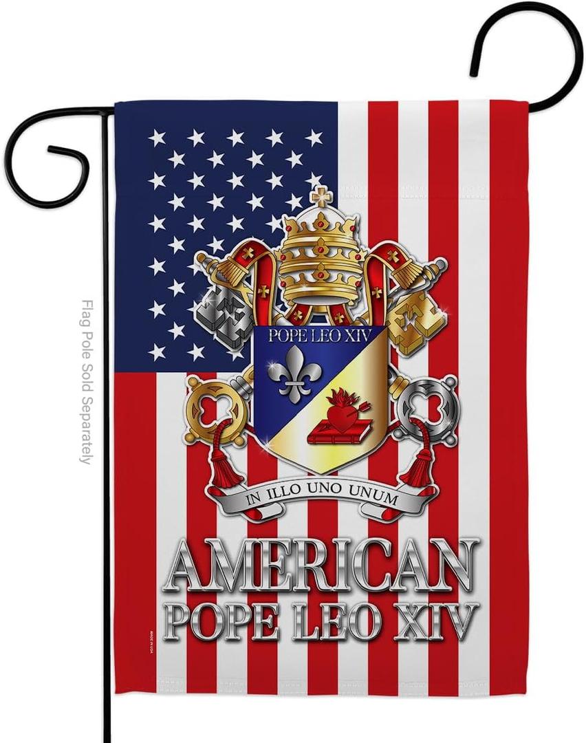 American Garden Flag Memorabilia Decor Religious Yard Sign Picture Print Habemus Papam Decorations American Papal Poster Vatican Canvas Roman Tapestry Catholic Gifts Made in USA