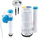 T Tulead Toilet Dual Flush Valve,Fill Valve,Push Button, One Piece Toilet Repair Kit, Drain Outlet 2.5", for 10"-12" Toilet Tank, Fill Thread Dia G1/2
