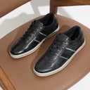 Jousen Men's Leather Fashion Sneakers Retro Dress Business Casual Shoes for Men