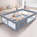 65 x 50 Inch Baby Playpen, Playpen for Babies and Toddlers, Baby Play Pen Playard for Indoor & Outdoor Active Center Game Fence, with Skin-Friendly Fabric and Soft Breathable Mesh, Grey (65 x  50 Inch)