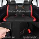 HChengkikz Car Seat Covers Full Set,Leather Seat Covers,Breathable and Sporty Car Seat Cover,Universal Fit Anti-Slip Seat Covers for SUV Cars Sedan and Truck(Full Seat,Black+Red,N2)