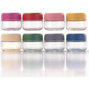 2oz 8Pack Glass Dressing Jars with Leakproof Lids, Containers for Sauce, Salad Dressing, Dips & Snacks  Reusable Glass Food Storage Cups for Lunch Box & Meal Prep(2oz-8Pack)