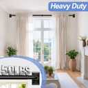 Blackout Curtain Rod, Adjustable Extra Long Drapery Rod for Windows 66 to 184 Inches(5.5-15.3Ft), Wrap Around Heavy Duty Curtain Rods, French Return Room Darkening Curtain Rod, Matte Black