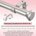 SIMEWIN Heavy Duty Silver Curtain Rods for Windows 48 to 84 Inches, Silver 1" Adjustable Curtain Rods with Diamond Finials for Bedroom, Living Room, Patio, Kitchen