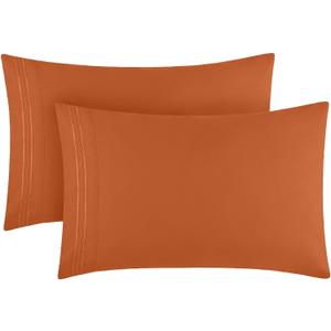 Mellanni Pillow Cases - Luxury, Extra Soft, Cooling Pillow Covers - 2 PC Iconic Collection Pillowcases - Envelope Closure (King 20" x 40", Terracotta)
