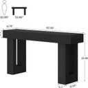 Tribesigns 63-Inch Long Console Table, Wooden Rectangular Sofa Table Behind The Couch, Farmhouse Entryway Table for Entrance, Hallway, Living Room (Black)