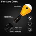 LED Camping Tent Lantern, Portable Outdoor Waterproof Emergency Light Bulb, Battery Powered with Clip Hook, Super Bright, for Hiking, PartyCamping, Fishing, Power Failure (4 Packs, Black )