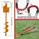 Dog Stakes for Outside Heavy Duty Hold up to 350Lbs Large Dogs Tie Out Tether Leash Chain for Yard Screw in Ground Anchors 17inch with Buffer Rope, 25 FT Steel Cable