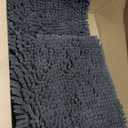 LanYunUmi Dark Gray Rugs for Bathroom Slip-Resistant Shag Chenille Bath Mat Extra Soft and Absorbent Rug Shower Room Machine-Washable Fast Dry (Dark Gray, 17"x24")