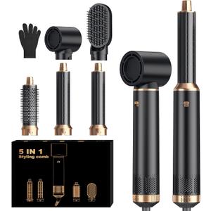 5 in 1 Blow Dryer Brush, Upgrade Hair Dryer Brush Set Negative Ion Air Styler Curling Wrap Air Curler, Hot Air Brush Curling Iron Hair Styling Tools As A Gift for Straight/Curl/Dry/Smooth