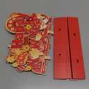 4Pcs Chinese New Year Decorations 2026 Wooden Table Centerpiece Lunar New Year Table Decorations Red and Gold Happy New Year Tabletop Tiered Tray Decor for Chinese Spring Festival Party Supplies