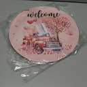 2 x Valentines Day Decorations St Patricks Day Decorations Reversible Valentines Wreath Truck Door Decor Hanging Wall Welcome Sign Wooden Front Door Hanger Wreath for Porch Wall Indoor Home Decor