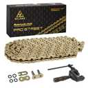 520 Motorcycle Chain 110 Links O-Ring with Connecting Master Link and Chain Breaker Heavy Duty Drive Chain for Motorcycle Bicycle Go Kart Mini Trail Bike