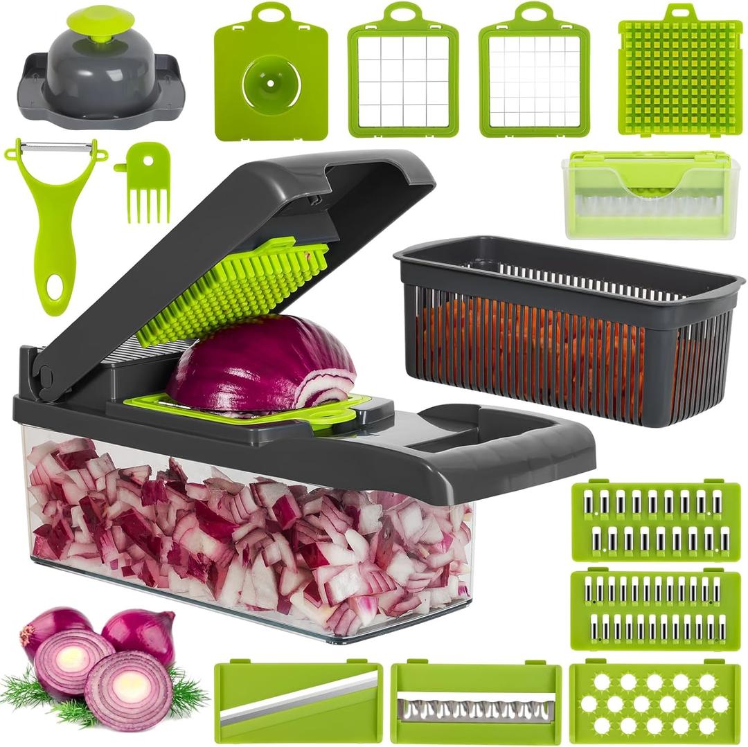 Vegetable Chopper Food Chopper with Container,Cheese Slicer, Onion Chopper, Pro 16 in 1 professional food Chopper multifunctional