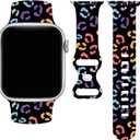 Zebra Leopard Watch Band Compatible with Apple Watch 38mm 40mm 41mm 42mm 44mm 45mm 49mm, IWatch Bands Wristbands Soft Silicone Strap Adjustable Replacement for All Series Women Men