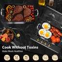 Utheer 25" x 16" Ceramic Nonstick Stainless Steel Griddle for Gas Grill, Charcoal, Large Stove Top Griddle, Non-Toxic, PFAS/PFOA/PTFE Free, Oven Up to 500°F, for BBQ, Camping & Kitchen, Black