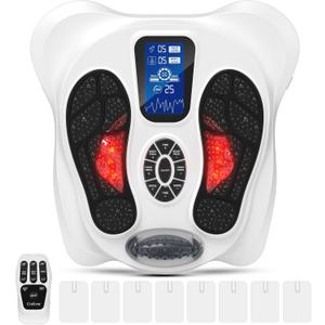 Creliver EMS Foot Massager for Neuropathy, Corded Electric Pro Foot Stimulator for Home Use - Pain Relief & Circulation, TENS Unit Nerve Muscle Stimulator with 8 Electrode Pads, HSA FSA Eligible